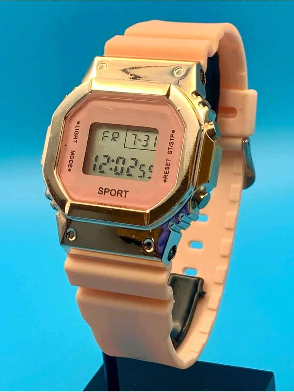 Unisex Digital Wristwatch Chrono Day Date Backlight Alarm Silicone Band Working